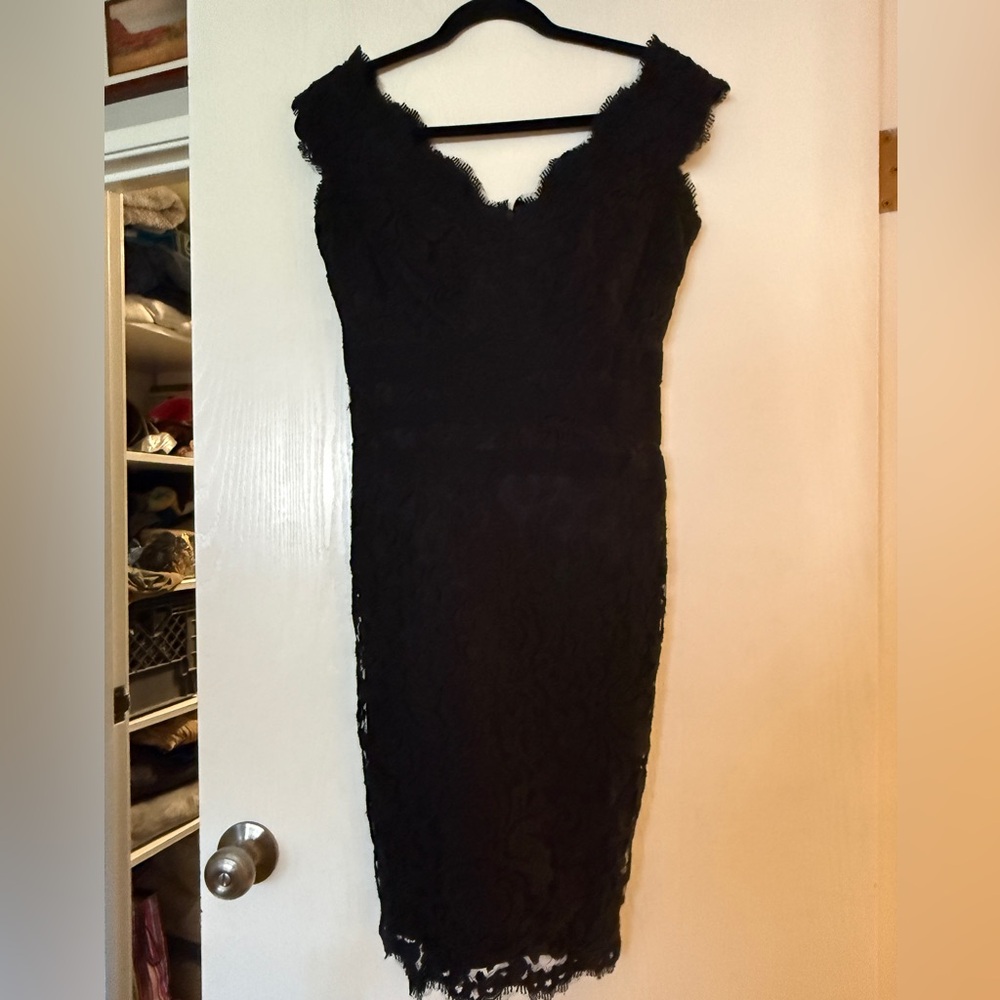 Tadashi Shoji Black Lace Sheath Dress